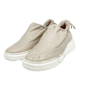 AGL Women's Magel Leather Slip On Sneakers Beige White Size EU 37 US 7